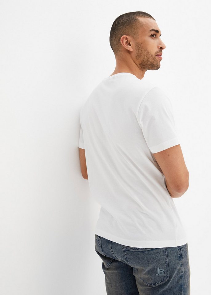 bonprix T-Shirt (Packung, 3-tlg) Regular Fit, V-Ausschnitt, aus Baumwolle – Bild 3 von 5