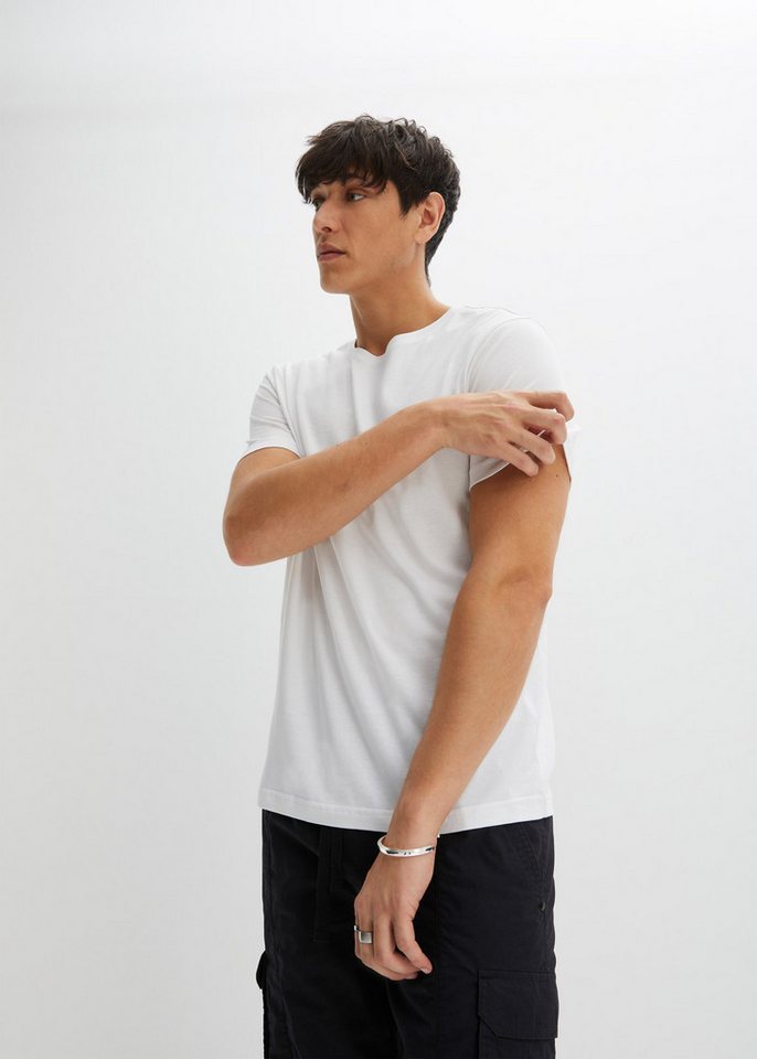 bonprix T-Shirt (Packung, 5-tlg., 5er) Regular Fit, Kurzarm, für warme Tage, aus Baumwolle und Viskose – Bild 5 von 5