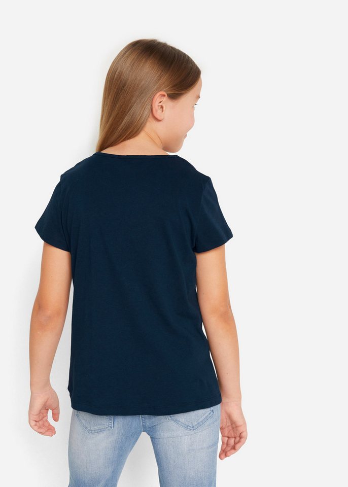 bonprix T-Shirt Regular Fit, Kurzarm, aus Baumwolle, mit Schmetterlings-Print – Bild 3 von 5