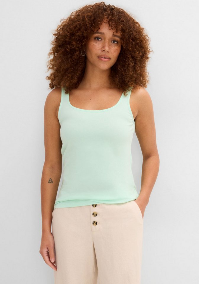bonprix Tanktop (Packung, 2-tlg) taillierte Passform, mit Carré-Ausschnitt – Bild 2 von 5