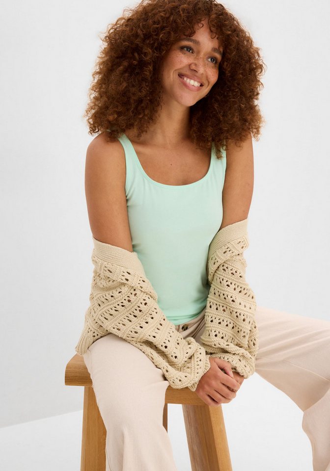 bonprix Tanktop (Packung, 2-tlg) taillierte Passform, mit Carré-Ausschnitt – Bild 5 von 5