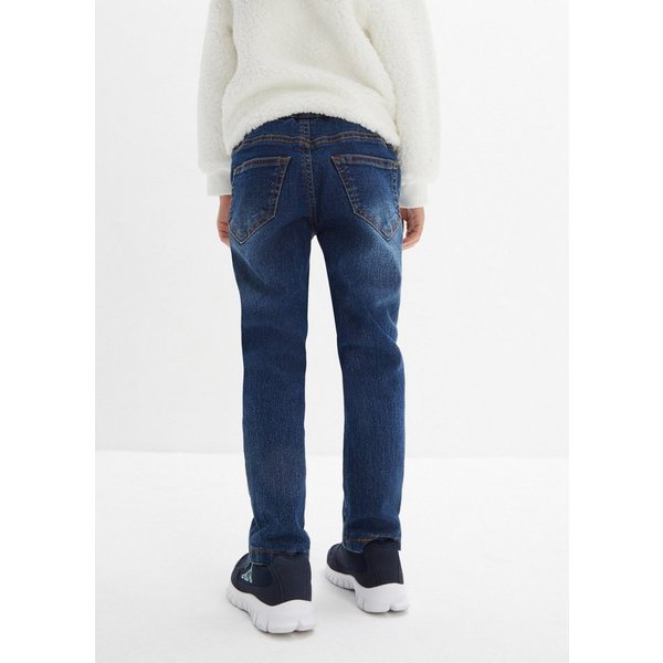 bonprix Thermojeans Regular Fit, Schlupfjeans mit Gummizug und Kordel, Baumwollfutter