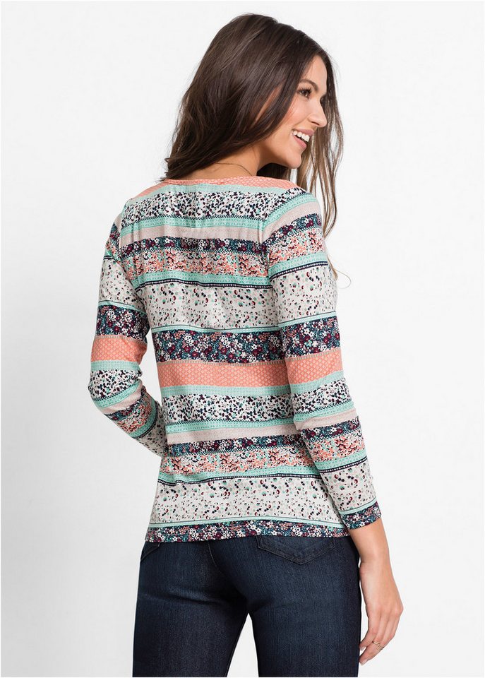 bonprix Tunikashirt Langarm, mit Bindeband am Ausschnitt – Bild 2 von 5