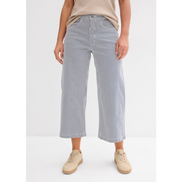 bonprix Webhose aus elastischem Baumwoll-Mix, mit Komfortbund, verkürzte Länge
