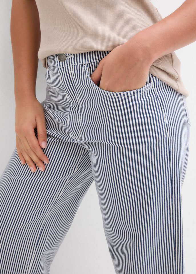 bonprix Webhose aus elastischem Baumwoll-Mix, mit Komfortbund, verkürzte Länge – Bild 4 von 5