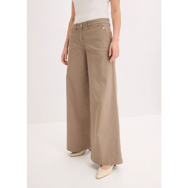 bonprix Webhose Wide Leg Schnitt, Loose Fit Passform, mit Schmückknöpfen