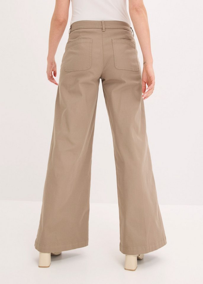 bonprix Webhose Wide Leg Schnitt, Loose Fit Passform, mit Schmückknöpfen – Bild 2 von 5
