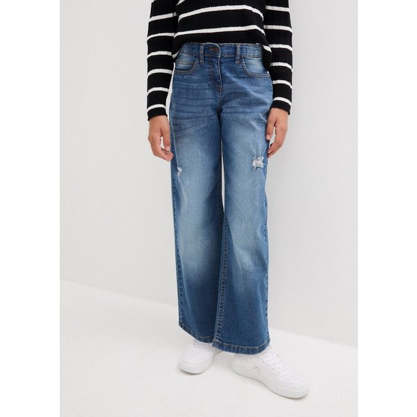 bonprix Weite Jeans lockere Passform, Mid Waist, mit Five-Pocket-Style