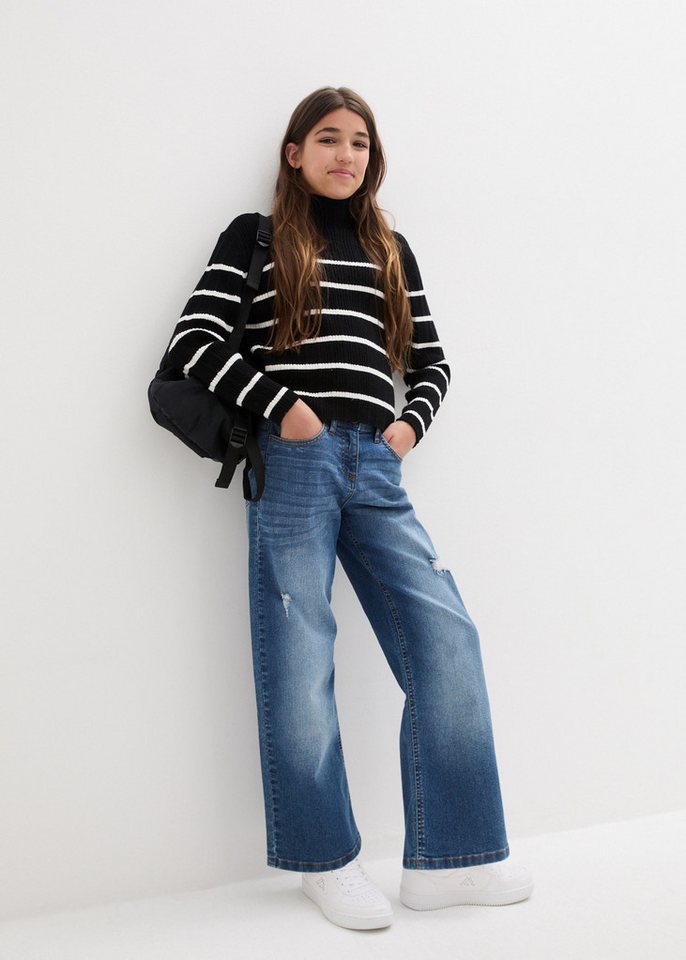 bonprix Weite Jeans lockere Passform, Mid Waist, mit Five-Pocket-Style – Bild 3 von 5