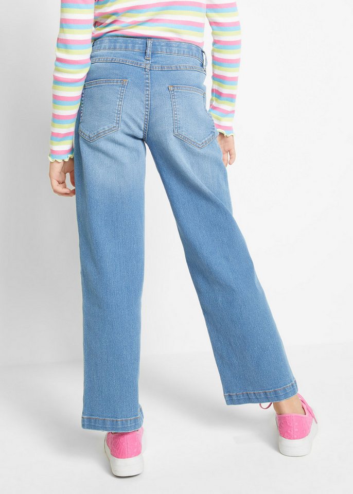bonprix Weite Jeans Loose Fit, aus Baumwolle, Polyester und Elasthan, mit Used-Effekten – Bild 2 von 5