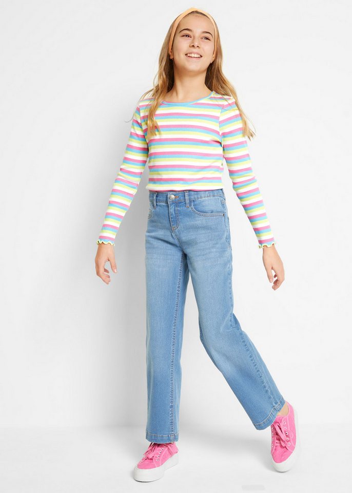 bonprix Weite Jeans Loose Fit, aus Baumwolle, Polyester und Elasthan, mit Used-Effekten – Bild 3 von 5