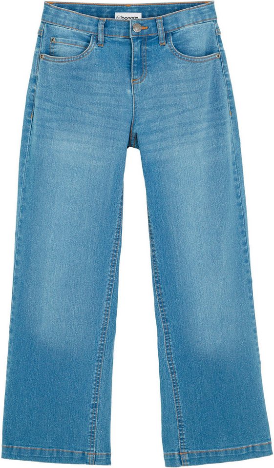 bonprix Weite Jeans Loose Fit, aus Baumwolle, Polyester und Elasthan, mit Used-Effekten – Bild 4 von 5