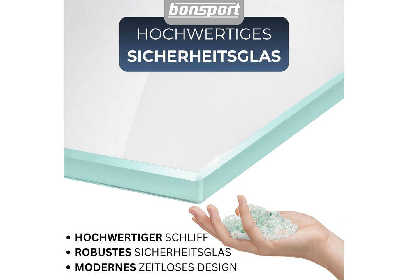 bonsport Badregal Glas Regal, Glasregal Milchglas rechteckig 30 x 10.16 x 0.6 cm – Bild 4 von 5