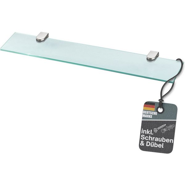 bonsport Badregal Glas Regal, Glasregal klar rechteckig 30 x 10.16 x 0.6 cm