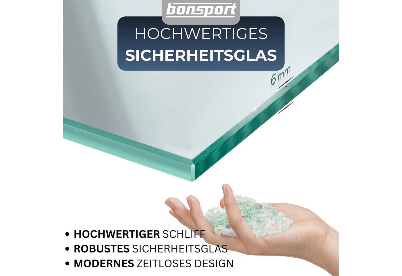 bonsport Badregal Glas Regal, Glasregal klar rechteckig 30 x 10.16 x 0.6 cm – Bild 4 von 5
