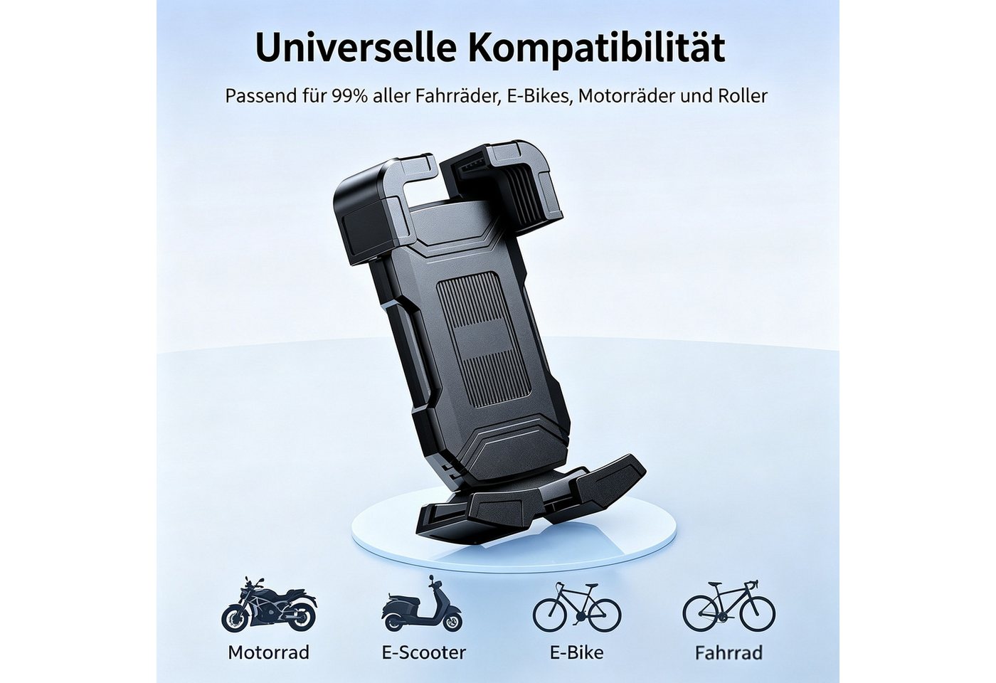 BOOD Handy-Halterung 360° drehbar, für 4,7‑6,7 Zoll Smartphones, Lenker 22‑28 mm, schwarz, (bis 6,7 Zoll, Packung, 1-tlg., Montage erforderlich, Handy‑Lenkerhal – Bild 5 von 5