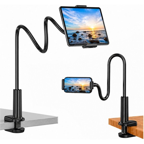 BOOD Tablet-Halterung Flexibler Schwanenhals-Handyhalter Gooseneck Handyhalter, (bis 11 Zoll, Packung, 1-tlg., Keine Montage erforderlich)