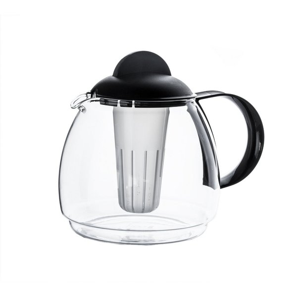 Boral Kanne aus Glas 1,8L groß mit Teesieb Filter Siebeinsatz Mikrowellenkanne, 1.8 l, (Set, 3-St., Kanne + Teesieb + Deckel), Boral Glas, Spülmaschinen Fest, L