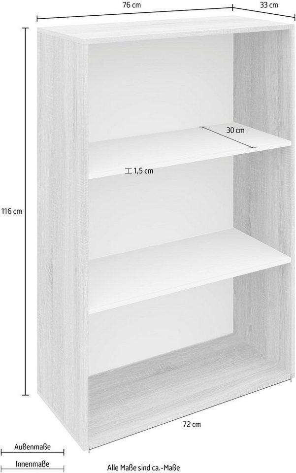 borchardt Möbel Aktenregal Tom, Bücherregal für alle Räume geeignet – Bild 3 von 4