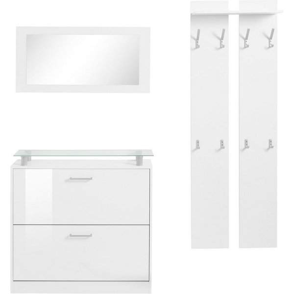 borchardt Möbel Garderoben-Set Finn, (Set, 3-St), mit Glasablage