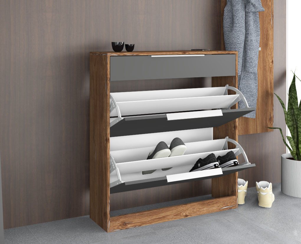 borchardt Möbel Garderoben-Set Oliva, Schuhschrank, Spiegel, Garderobenpaneel, (3-St) – Bild 3 von 5