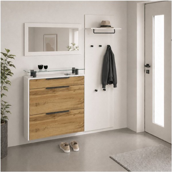 borchardt Möbel Garderoben-Set Tom, (3-St), Schuhschrank hängend