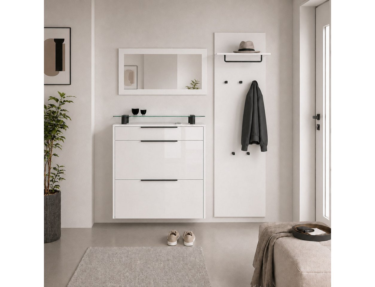 borchardt Möbel Garderoben-Set Tom, (3-St), Schuhschrank hängend – Bild 3 von 5