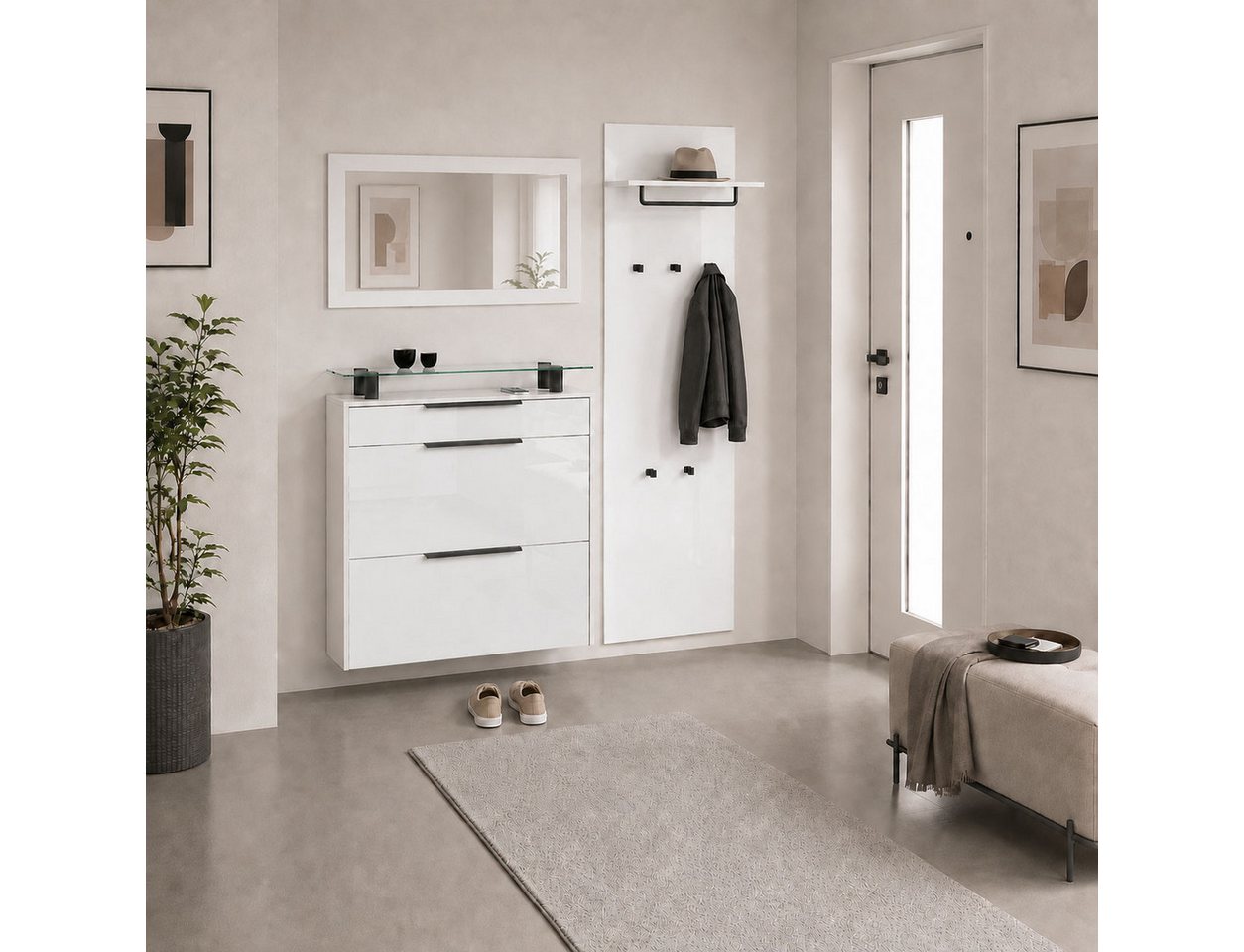 borchardt Möbel Garderoben-Set Tom, (3-St), Schuhschrank hängend – Bild 4 von 5