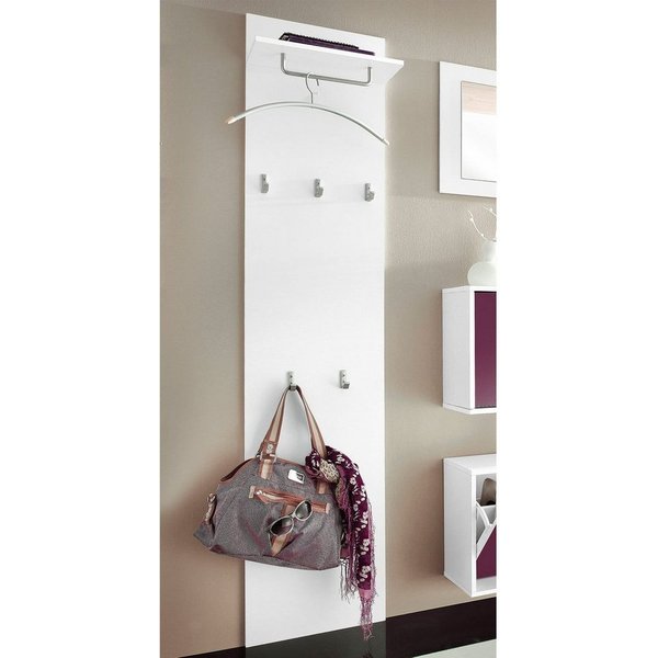 borchardt Möbel Garderobenpaneel Rena, Wandgarderobe 160 cm, 5 Haken, Kleiderstange, Hutablage