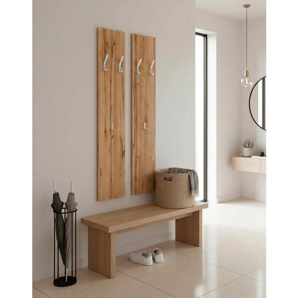 borchardt Möbel Garderobenpaneel Vaasa, platzsparende Wandgarderobe mit 6 Kleiderhaken (2 St), 2 Stück