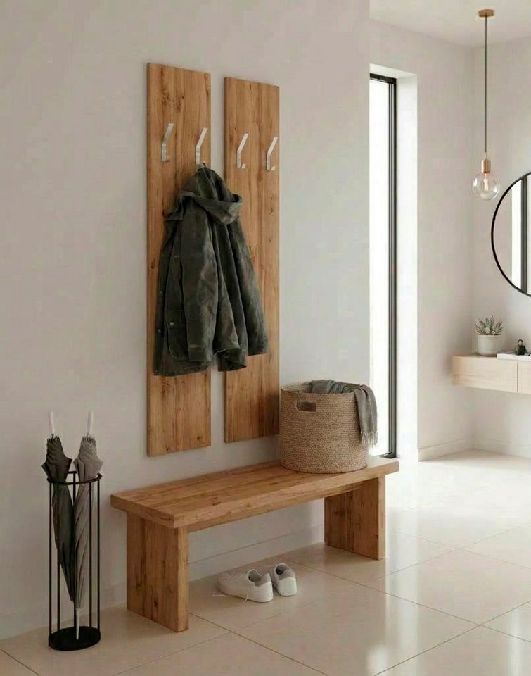 borchardt Möbel Garderobenpaneel Vaasa, platzsparende Wandgarderobe mit 6 Kleiderhaken (2 St), 2 Stück – Bild 3 von 5