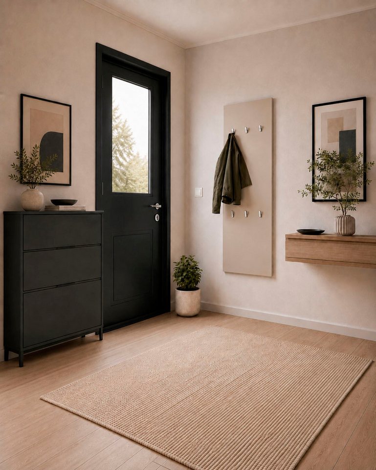 borchardt Möbel Garderobenpaneel Vaasa, 123x45cm mit Metallhaken, Garderobe hängend, 6 Haken, Wandgarderobe – Bild 5 von 5