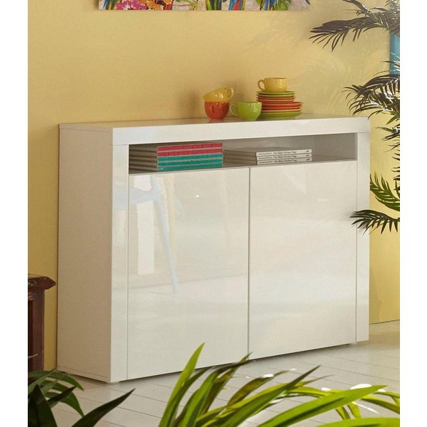 borchardt Möbel Highboard Santa Fé, Kommode mit moderner Rahmenoptik, Breite 107 cm, Push-to-open-Funktion, 2 Türen, 2 höhenverstellbare Böden