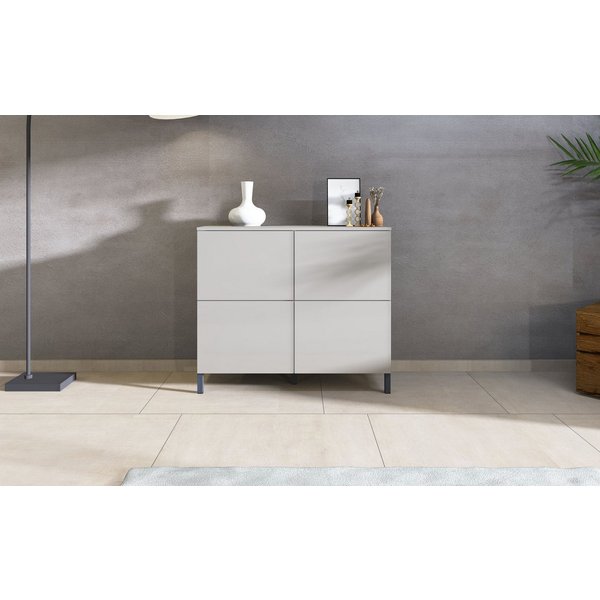 borchardt Möbel Kommode Haama, Sideboard mit Metallfüßen, Push-to-open-Technik, Breite 93 cm, Drucköffner (Push-To-Open), höhenverstellbarer Einlegeboden