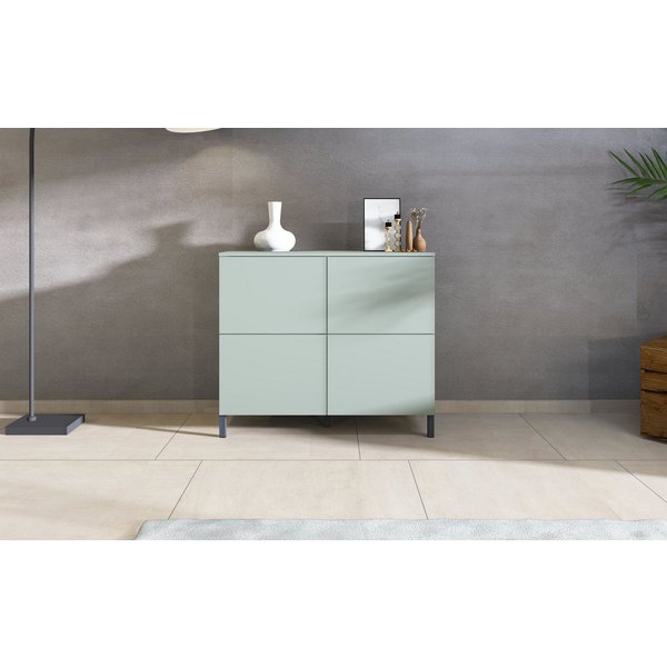 borchardt Möbel Kommode Haama, Sideboard mit Metallfüßen, Push-to-open-Technik, Breite 93 cm, Drucköffner (Push-To-Open), höhenverstellbarer Einlegeboden