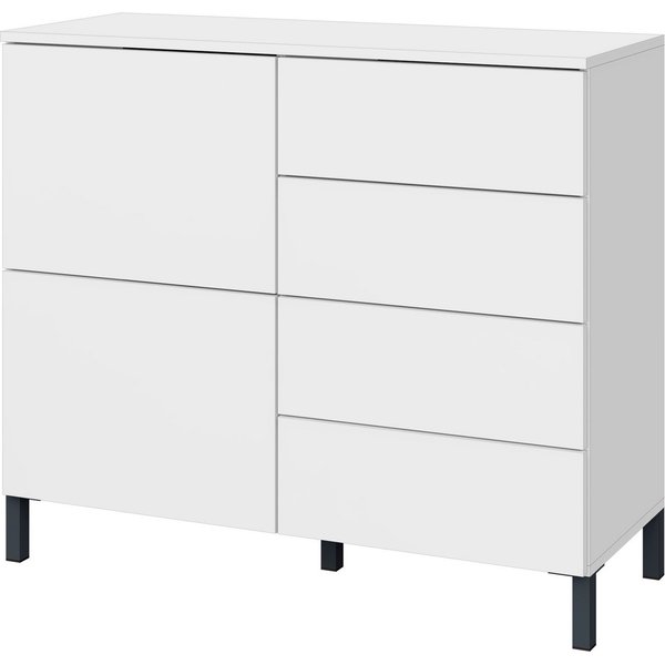 borchardt Möbel Kommode Haama, modern, grifflos, Metallfüße, praktisch, 2 Türen, Push-To-Open, verstellbare Einlegeböden, viel Stauraum, Breite 93cm