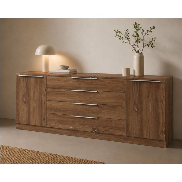 borchardt Möbel Kommode Oliva, Kommode mit Metallgriffen, Breite 200 cm, mit 4 Schubkästen