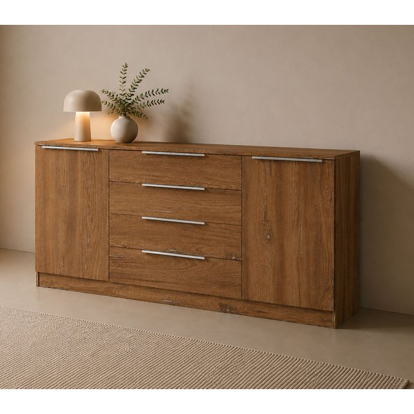 borchardt Möbel Kommode Oliva, Kommode mit Metallgriffen, Breite 166 cm, mit 4 Schubkästen