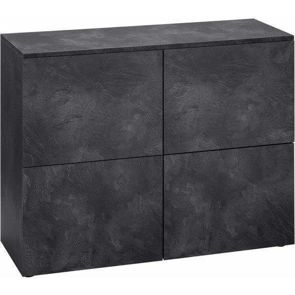 borchardt Möbel Kommode Rova, Sideboard mit 4 Türen, Breite 93 cm, 4-türig, Kommode mit viel Stauraum, schieferfarben