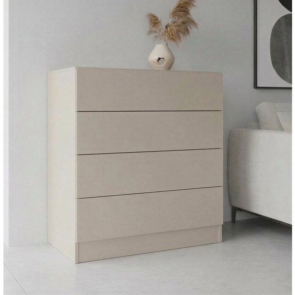 borchardt Möbel Kommode Vaasa, Breite 76cm, Höhe 79cm, grifflos, 4 Schubfächer mit Push-to-open-Funktion