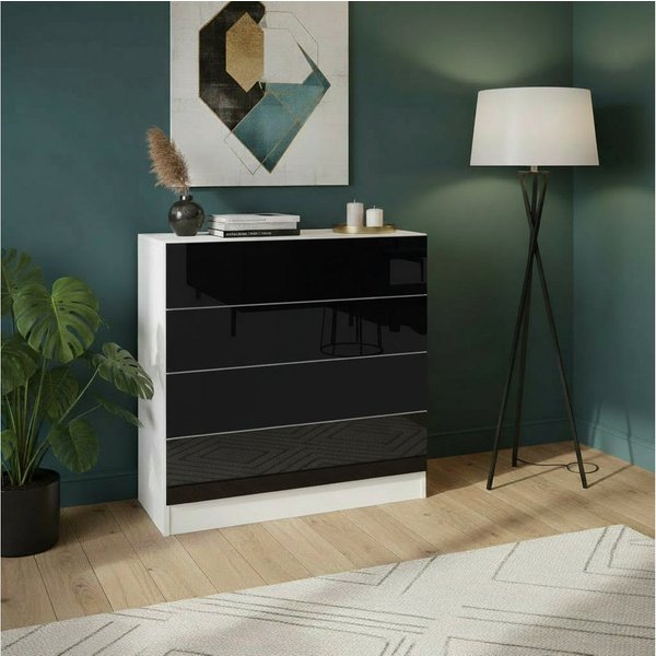 borchardt Möbel Kommode Vaasa, Breite 76cm, Höhe 79cm, grifflos, Breite 76 cm