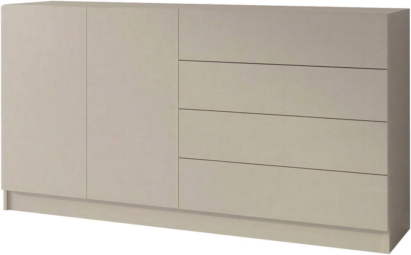borchardt Möbel Kommode Vaasa, Breite 152cm, Höhe 79cm, grifflos, Modernes Sideboard mit 2 Türen und 4 Schubfächern – Bild 2 von 5