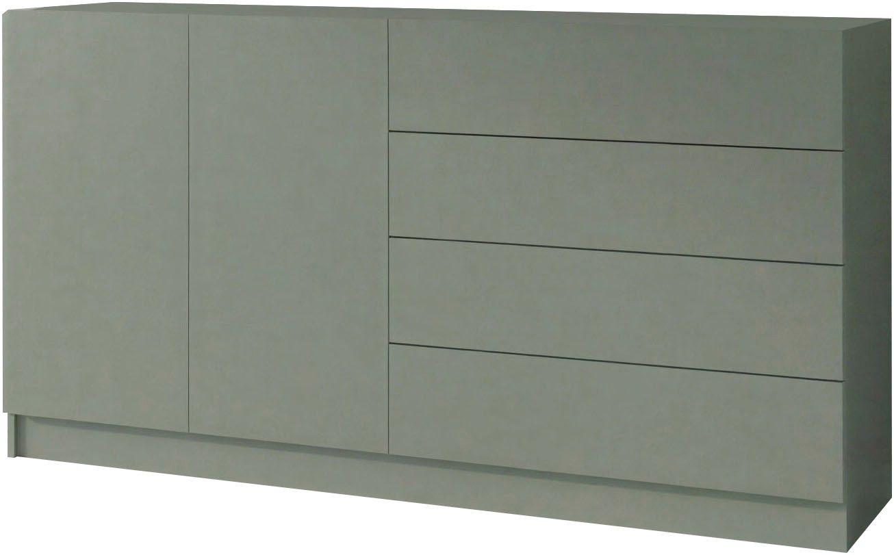 borchardt Möbel Kommode Vaasa, Breite 152cm, Höhe 79cm, grifflos, Modernes Sideboard mit 2 Türen und 4 Schubfächern – Bild 2 von 5