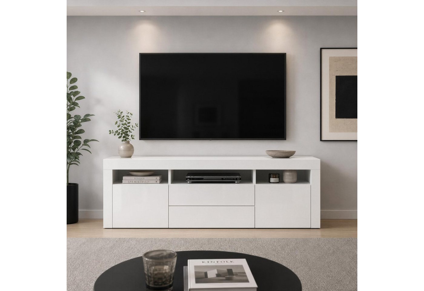 borchardt Möbel Lowboard Santa Fé, TV-Schrank 166 cm breit, Push-to-open-Funktion, 2 Türen, 2 Schubkästen und 3 offene Fächer – Bild 2 von 5
