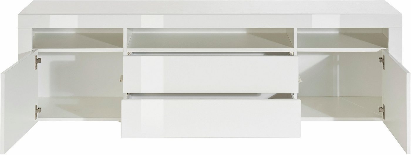 borchardt Möbel Lowboard Santa Fé, TV-Schrank 166 cm breit, Push-to-open-Funktion, 2 Türen, 2 Schubkästen und 3 offene Fächer – Bild 4 von 5