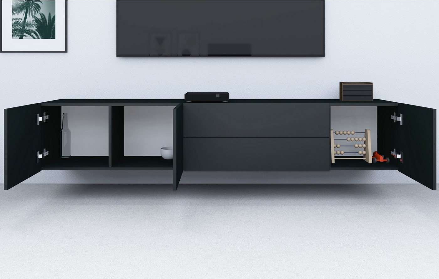 borchardt Möbel Lowboard Sophia, TV-Schrank Breite 190 cm, Breite 190 cm, hängend montierbar – Bild 4 von 5