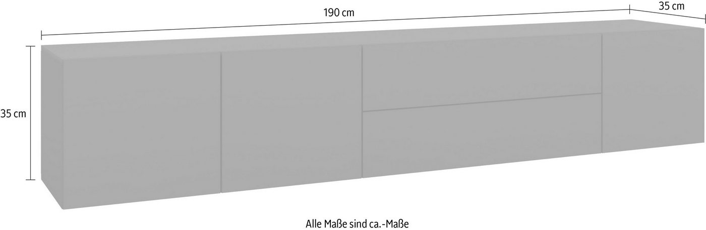 borchardt Möbel Lowboard Sophia, TV-Schrank Breite 190 cm, Breite 190 cm, hängend montierbar – Bild 5 von 5