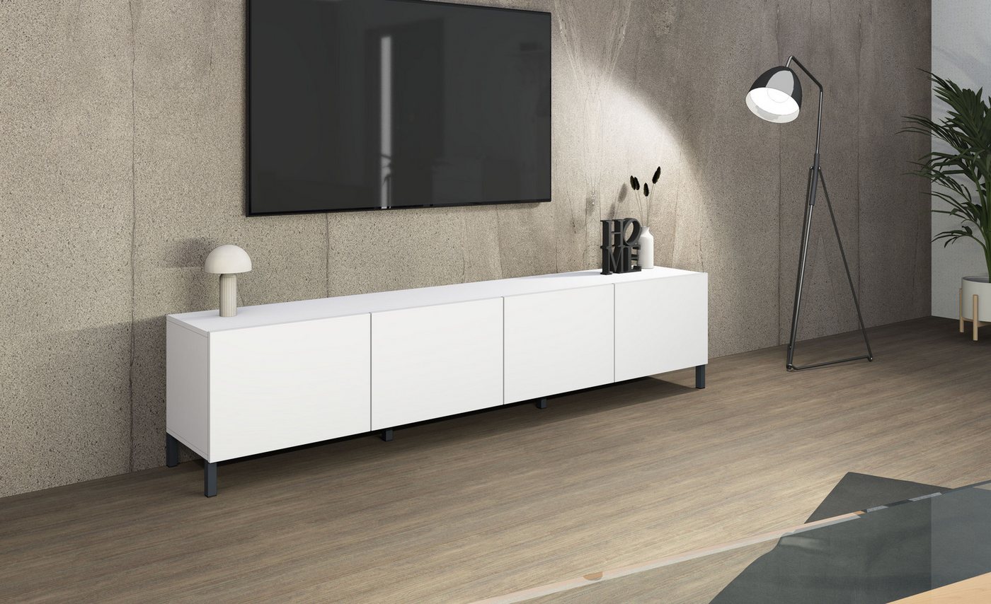 borchardt Möbel Lowboard Sophia, TV-Schrank mit Metallfüßen, Breite 200 cm, 4-türig, Design Made in Germany – Bild 2 von 5