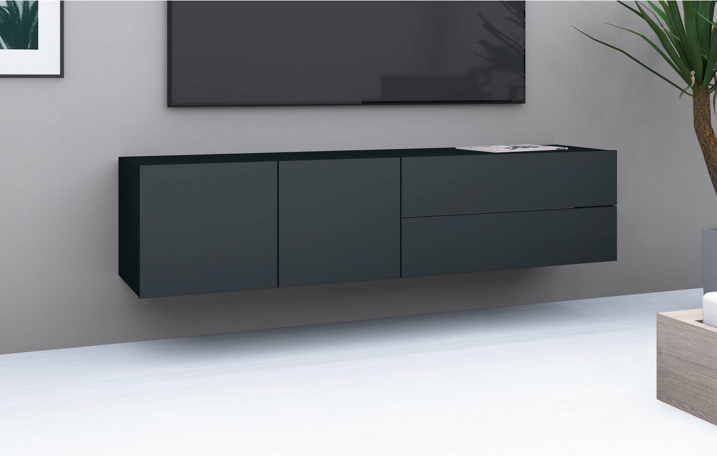 borchardt Möbel Lowboard Sophia, TV-Schrank Breite 152 cm, Breite 152 cm, hängend montierbar – Bild 3 von 5