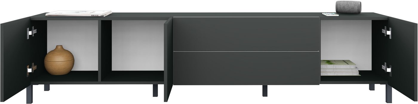 borchardt Möbel Lowboard Sophia, Tv-Schrank Breite 190 cm, Metallfüße, grifflose Optik – Bild 4 von 5